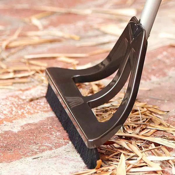 WISP 3-Piece Broom and Dustpan Set with Telescoping Handle and Bristle Seal Technology - Gray
