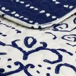 Lush Decor Monique Blue Geometric Patchwork Cotton Throw Blanket thumbnail 2