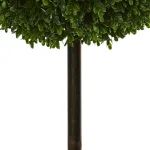 Nearly Natural 42 in. UV Resistant Artificial Boxwood Double Ball Topiary Tree with Black Pot thumbnail 3