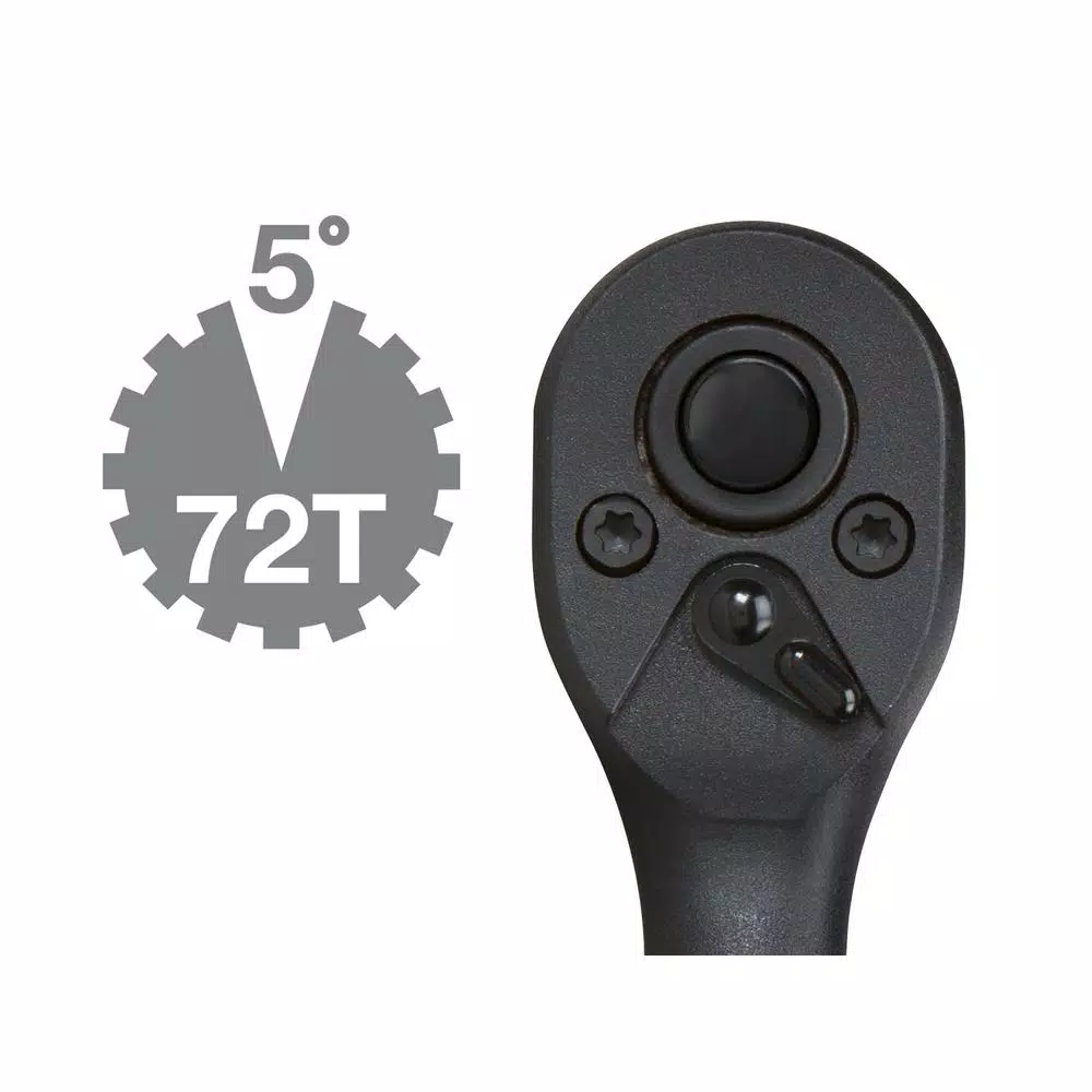 TEKTON 1/4 in. Drive 5 in. Composite Ratchet with 72-Tooth Gear