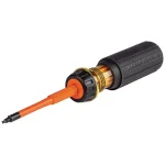 Klein Tools 2-in-1 Insulated Flip-Blade Screwdriver, #1 and #2 Square Drive thumbnail 1