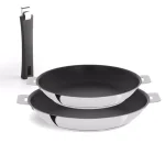 Cristel Tulipe 3-Piece Stainless Steel Nonstick Frying Pan Set with Removable Handle thumbnail 1