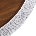 Brielle Home 48" Round Cotton Fabric Fitted Table Cover, Grey Granite Stone Pattern thumbnail 4