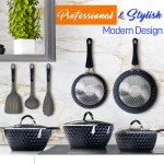 NutriChef 11-Piece Blue Diamond Ceramic Nonstick Aluminum Cookware Set thumbnail 2