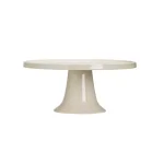 3R Studios White Stoneware Single-Tier Cake Stand with Multicolor Floral Design thumbnail 1