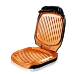 Gotham Steel 72 sq. in. Ti-Cerama Indoor Electric Folding Grill, Black/Copper thumbnail 2