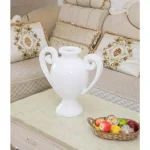 Uniquewise 20 in. White Gloss Amphora Style Modern Fiberglass Centerpiece Vase thumbnail 4
