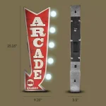 Crystal Art Gallery Arcade Games Metal Arrow Vintage Marquee LED Sign thumbnail 4