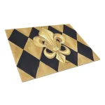 Caroline's Treasures Black and Gold Fleur-de-lis New Orleans Tempered Glass Large Cutting Board thumbnail 1