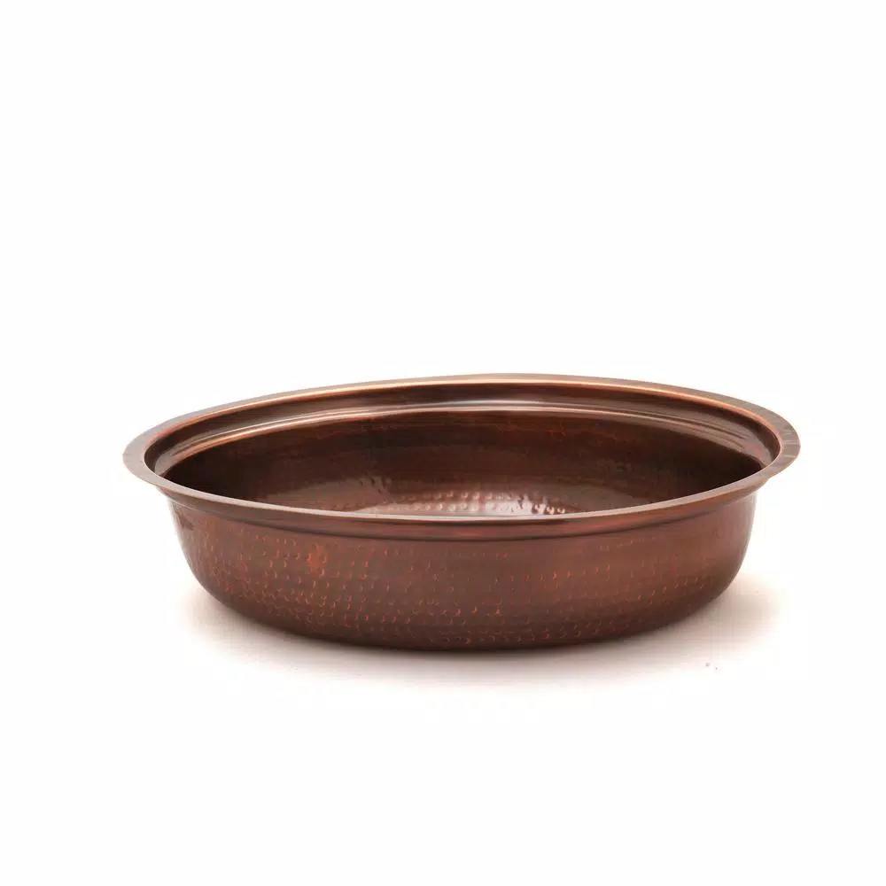 Old Dutch 6 Qt. Oval Antique Copper over Stainless Steel Chafing Dish with Wrought Iron Stand