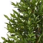 Nearly Natural 35 in. Artificial Olive Cone Topiary Tree with UV-Resistant Green Foliage, Indoor/Outdoor thumbnail 2
