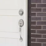 Design House Coventry Satin Nickel Entry Handleset with Springdale Interior Lever and Single Cylinder Deadbolt thumbnail 11