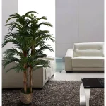 Vintage Home 5 ft. Realistic Silk Palm Tree with Wicker Basket Planter thumbnail 4