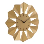 La Crosse Technology 12.8 in. Gold Metal Sunray Quartz Wall Clock - Mid-Century Sunburst Design thumbnail 4