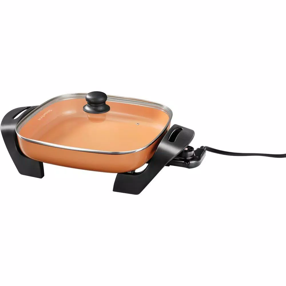 Starfrit Eco Copper Electric Skillet, 144 sq. in. Nonstick Ceramic Coating, 1200W