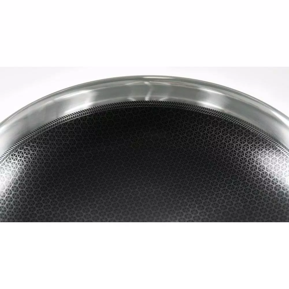 Black Cube 12.5 in. Hybrid Non-Stick Stainless Steel Wok
