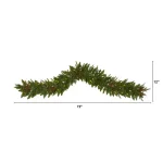 Nearly Natural 6 ft. Pre-Lit Artificial Pine Christmas Garland with 50 Warm White LED Lights and Berries thumbnail 2