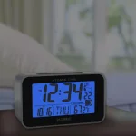 La Crosse Technology Atomic Digital Alarm Clock with Moon Phase & Temperature Display, Silver thumbnail 6