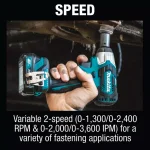 Makita 12V Max CXT Brushless 3/8 in. Square Drive Impact Wrench Kit (2.0 Ah) thumbnail 7