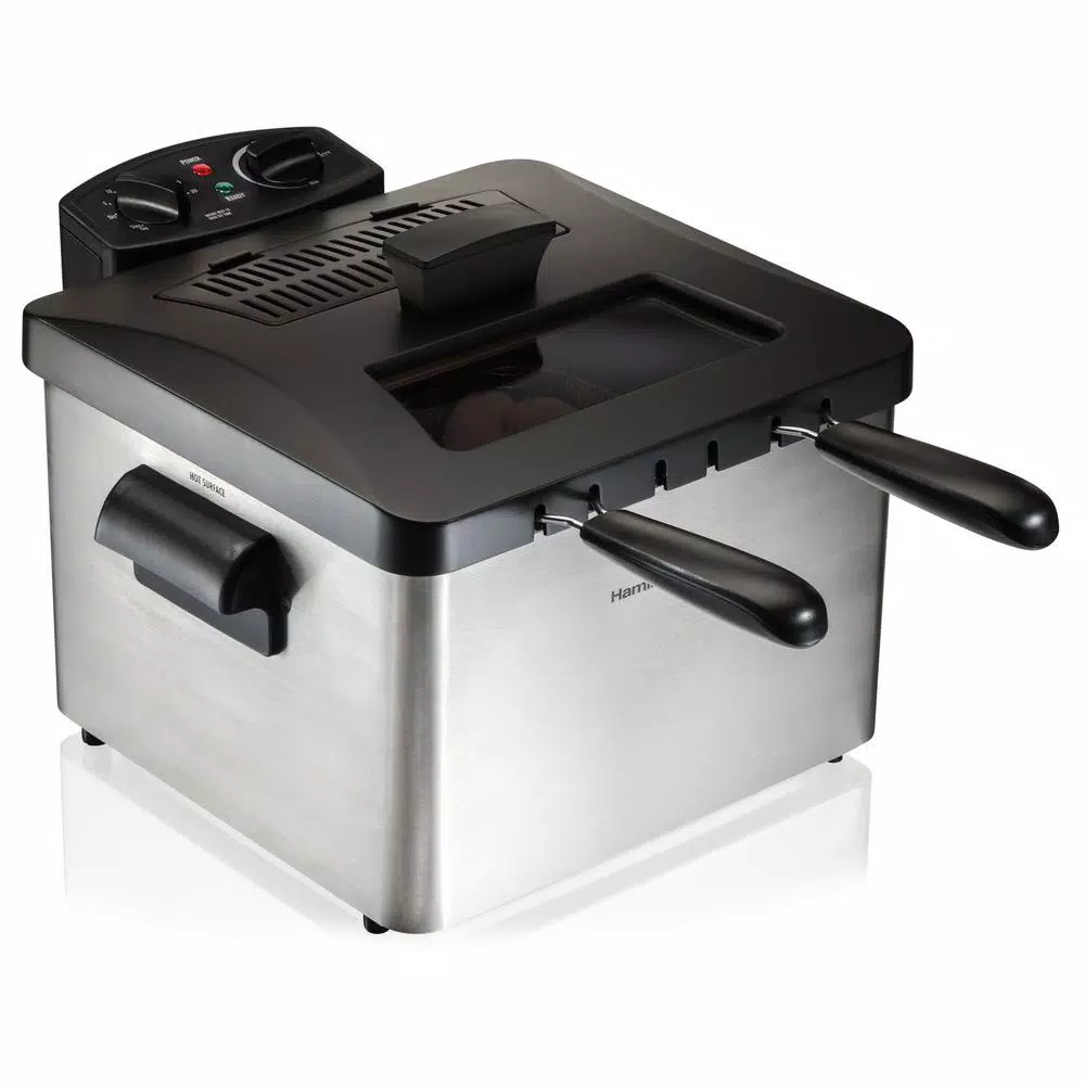 Hamilton Beach Professional-Style 3-Basket Deep Fryer, 1800W, 3-Quart Stainless Steel