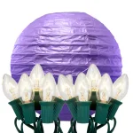 LUMABASE 10 in. 10-Light Purple Paper Lantern String Lights, 30 ft. Cord thumbnail 1