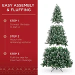 Best Choice Products 9 ft. Pre-Lit Flocked Artificial Christmas Tree with 850 Warm White Lights and Pinecones thumbnail 4