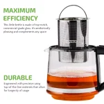 Ovente 3.4-Cup Glass Tea Kettle with Loose-Leaf Tea Infuser, Compatible with KG612S (FGK27B) thumbnail 7