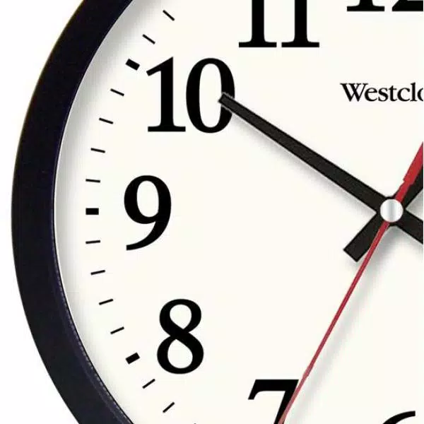 Westclox 14 in. Black Electric Wall Clock with Battery Backup