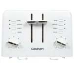 Cuisinart Compact 4-Slice White Wide Slot Toaster with Crumb Tray thumbnail 4