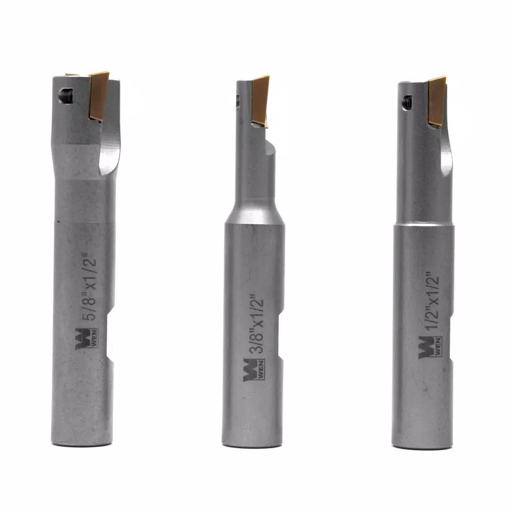 WEN 3-Piece 90-Degree Square Shoulder Indexable Carbide End Mill Set with Aluminum Case