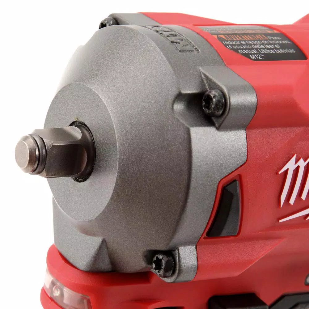 Milwaukee M12 FUEL 12V Brushless Cordless Stubby Impact Wrench Combo Kit (3/8 in. & 1/2 in.) with Two 3.0 Ah Batteries