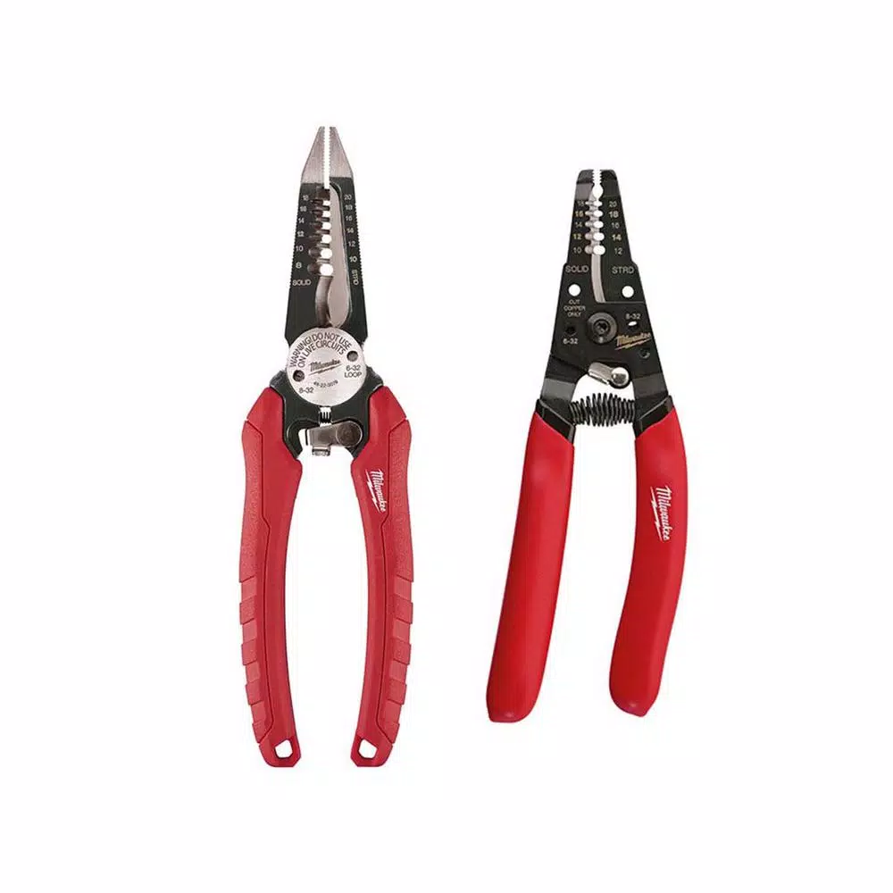 Milwaukee 2-Piece Electrician Tool Set: 6-in-1 Combination Pliers & Wire Strippers