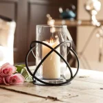 Danya B Orbits Black Metal and Clear Glass Hurricane Candleholder thumbnail 1