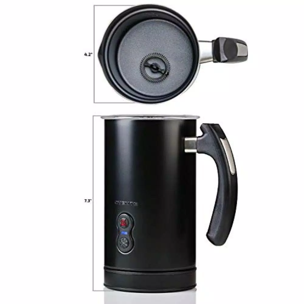 Oventes FR3608 Deluxe Electric Milk Frother and Steamer, 8 oz, Black