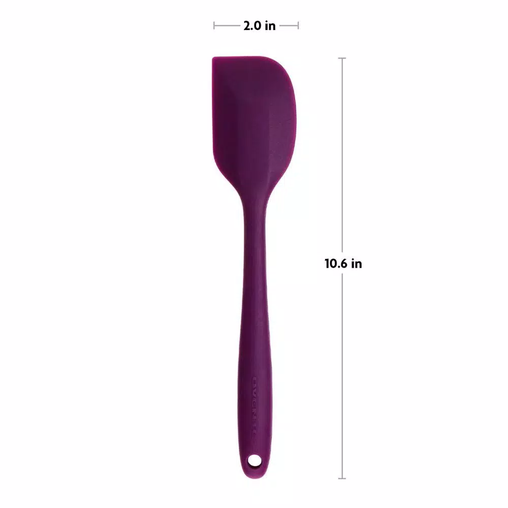 Ovente Premium Silicone Spatula with Stainless Steel Core, Heat-Resistant 500°F, Purple