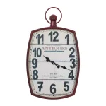 LITTON LANE 33 in. x 19 in. Antique Reproduction Style Wall Clock - Rustic Distressed Red & White thumbnail 1