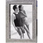 Heim Concept Chrome Plated 4x6 Inch Bling Border Metal Photo Frame, Silver thumbnail 2