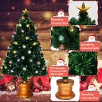 Costway 4 ft. Fiber Optic Pre-Lit Christmas Tree with Multi-Color LED Lights, Ornaments, and Gold Star thumbnail 7