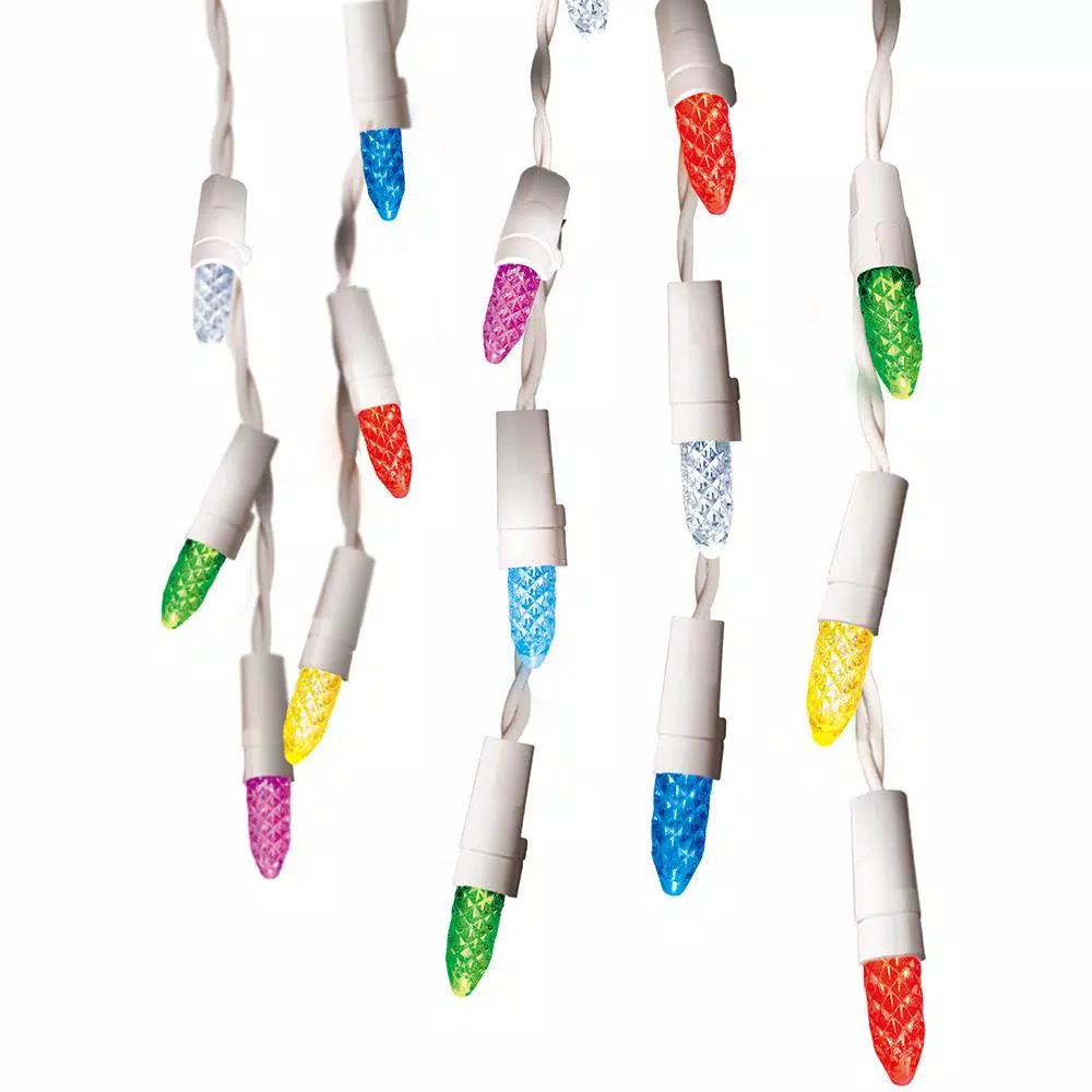 GE Color Effects 100-Light LED Icicle Light Set with Remote Control, 6.3 ft. Lighted Length