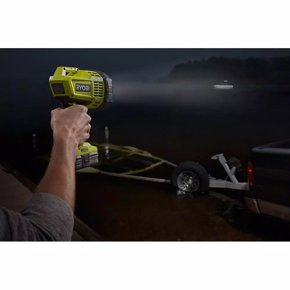 RYOBI 18V ONE+ Hybrid LED Spotlight with 12V Automotive Cord, 2500 Lumens