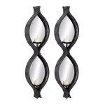 LITTON LANE Eclectic Figure Eight Black Metal Mesh Wall Sconces with Mirror Inlays, Set of 2 thumbnail 2