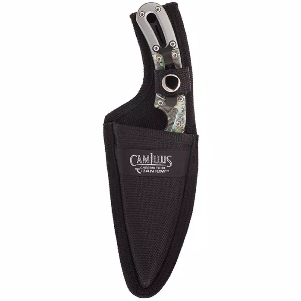 Camillus Dominator 2.25 in. Stainless Steel Drop Point Fixed Blade Knife with Aluminum Handle and Sheath