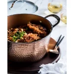 Gotham Steel 5 qt. Hammered Copper Aluminum Non-Stick Stock Pot with Glass Lid thumbnail 2