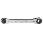 Klein Tools Dual-Sized Ratcheting Refrigeration Wrench, 3/16 in. & 5/16 in. Square x 1/4 in. & 3/8 in. Square thumbnail 1