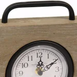 Stratton Home Decor Jose Tabletop Clock - Modern Natural Wood & Black thumbnail 3