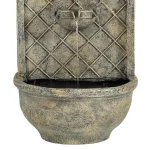 Sunnydaze Decor Messina Resin French Limestone Solar Outdoor Wall Fountain thumbnail 3