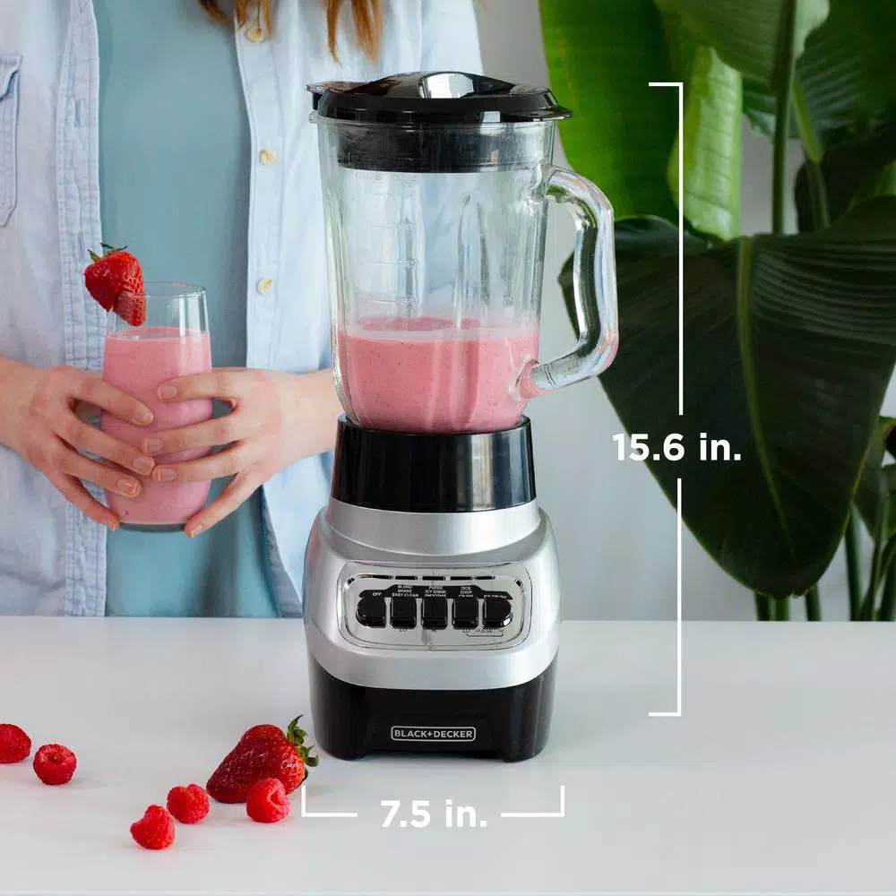 BLACK+DECKER PowerCrush 700W Multi-Function Blender with 48 oz. Glass Jar