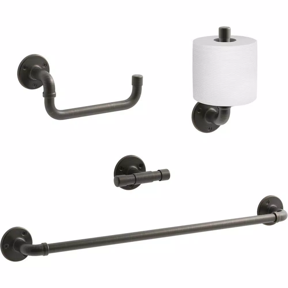 KOHLER Worth 24 in. Single Towel Bar in Oil-Rubbed Bronze