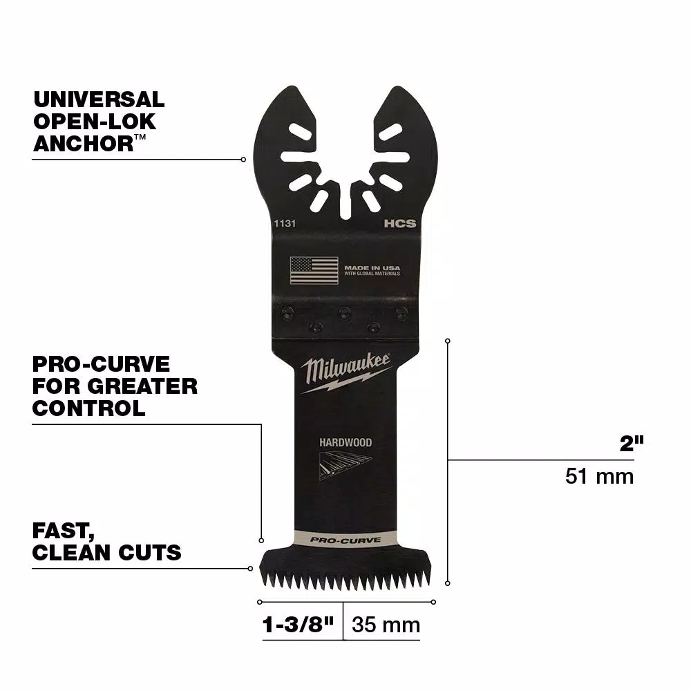 Milwaukee 1-3/8 in. High Carbon Steel Japanese Tooth Oscillating Multi-Tool Blade 3-Pack