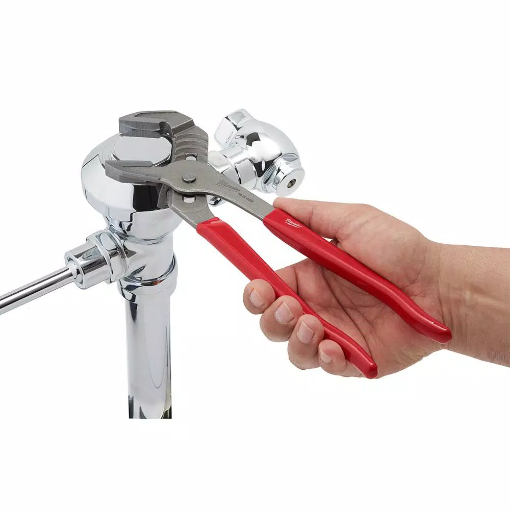 Milwaukee 12 in. Smooth Jaw Pliers with Dipped Grip